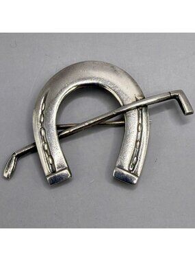 Willy Krogmar Modernist Horseshoe Brooch Signed WKR Denmark Sterling Silver